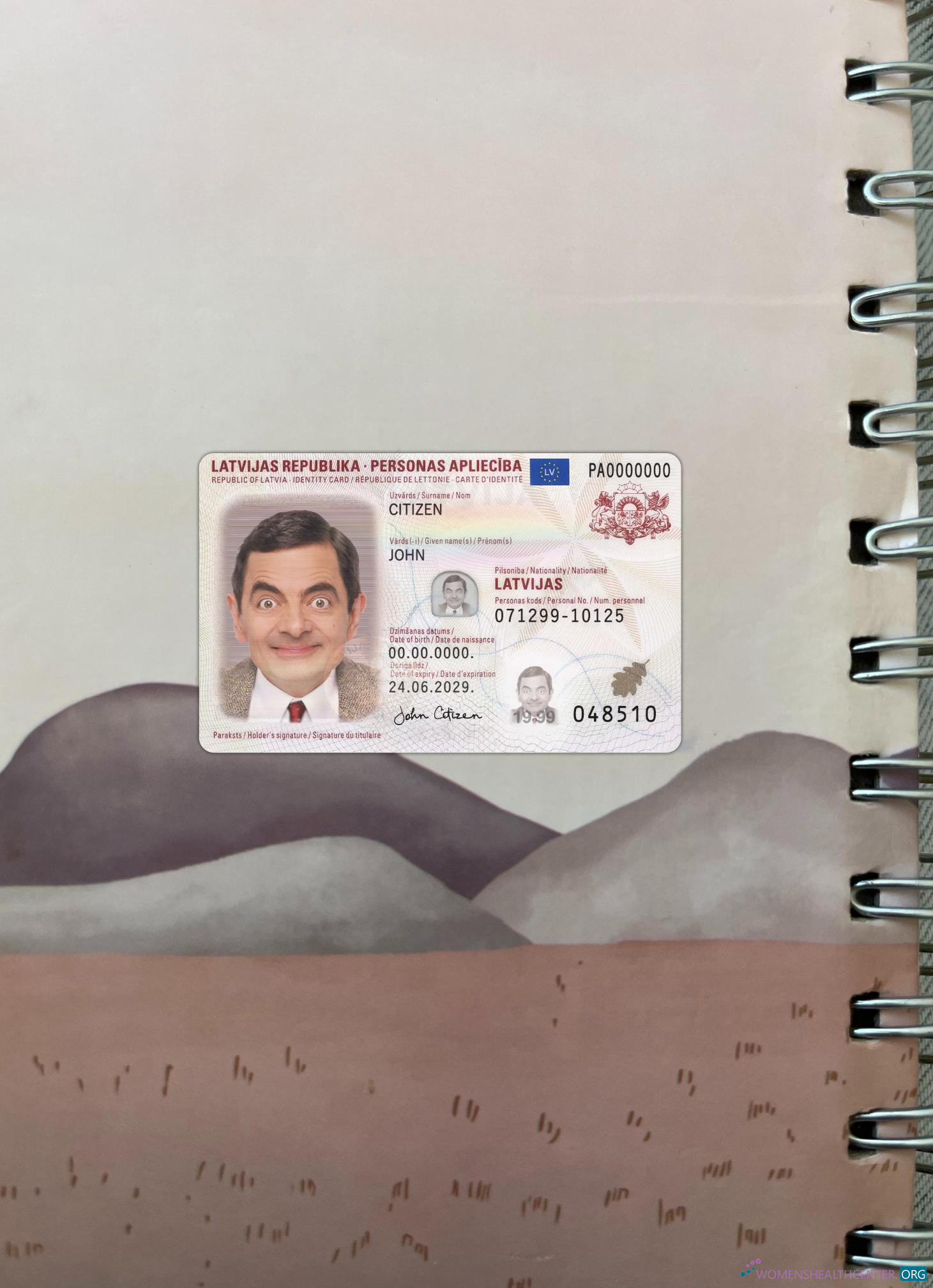 Download Latvia ID 2021 present photolook front Photoshop template